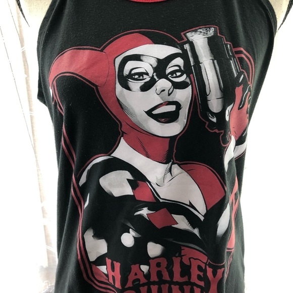 Harley Quinn Tank Top Red And Black  L - Picture 2 of 5